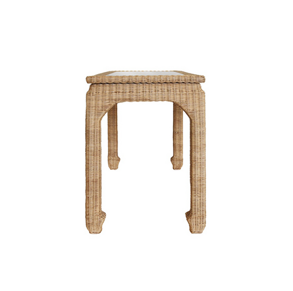 Verra Rattan Desk w/Glass Top