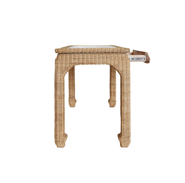 Verra Rattan Desk w/Glass Top