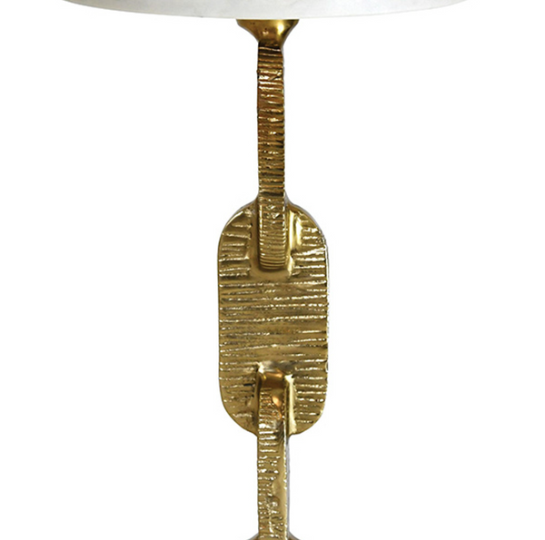 Ventura Hammered Brass & Marble Accent Table