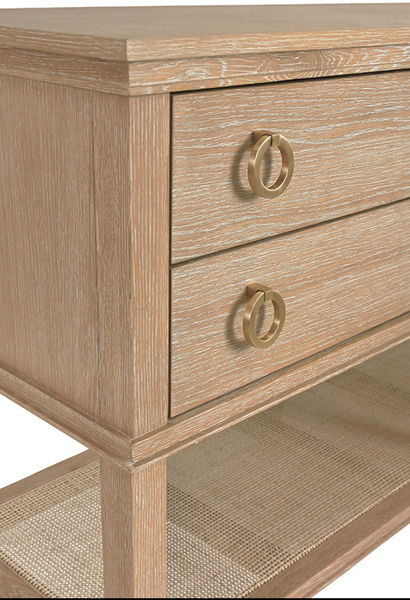 Richmond Four Drawer Console Table - Cerused Oak & Cane or Black Oak