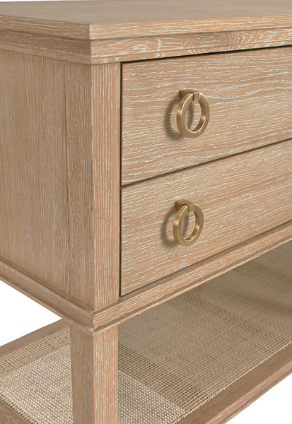 Richmond Four Drawer Console Table - Cerused Oak & Cane or Black Oak