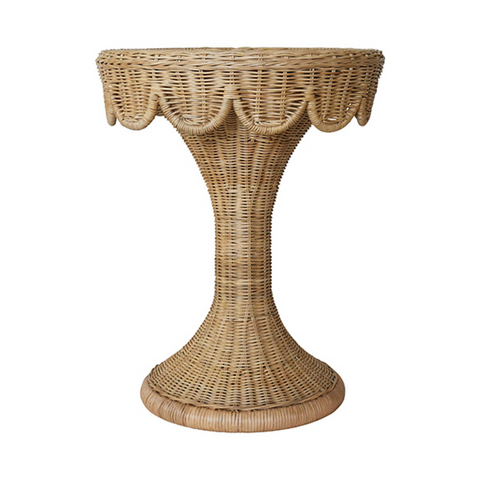 Orla Round Rattan Pedestal Side Table