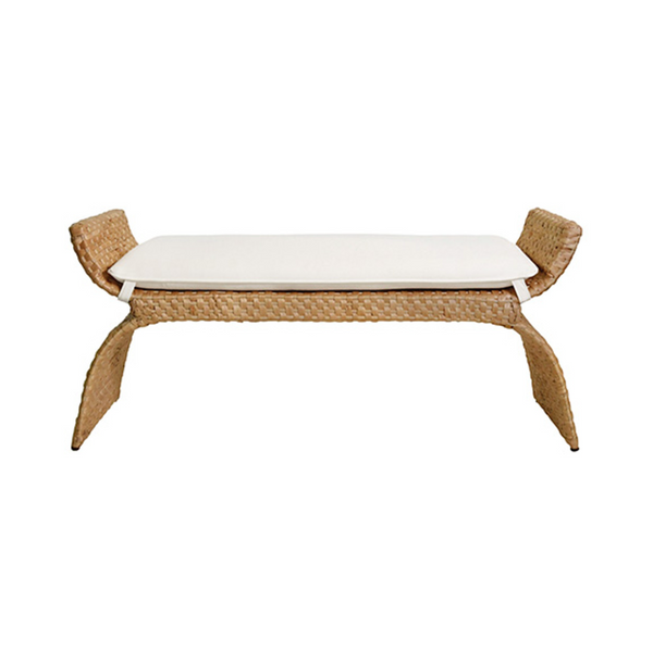Sachi Hyacinth Bench with White Linen Cushion