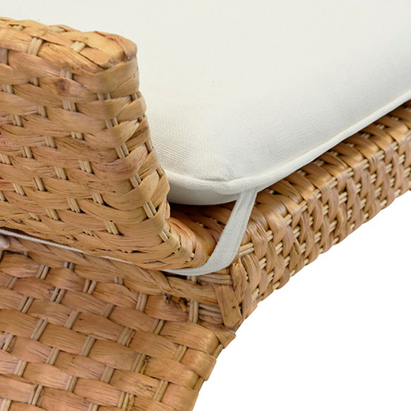 Sachi Hyacinth Bench with White Linen Cushion