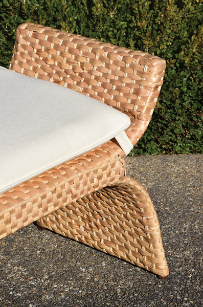 Sachi Hyacinth Bench with White Linen Cushion