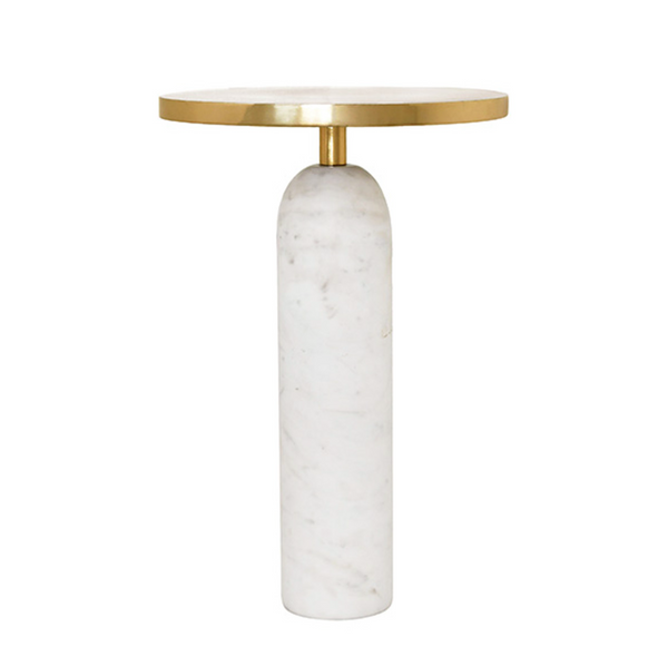 Keller Marble & Brass Accent Table