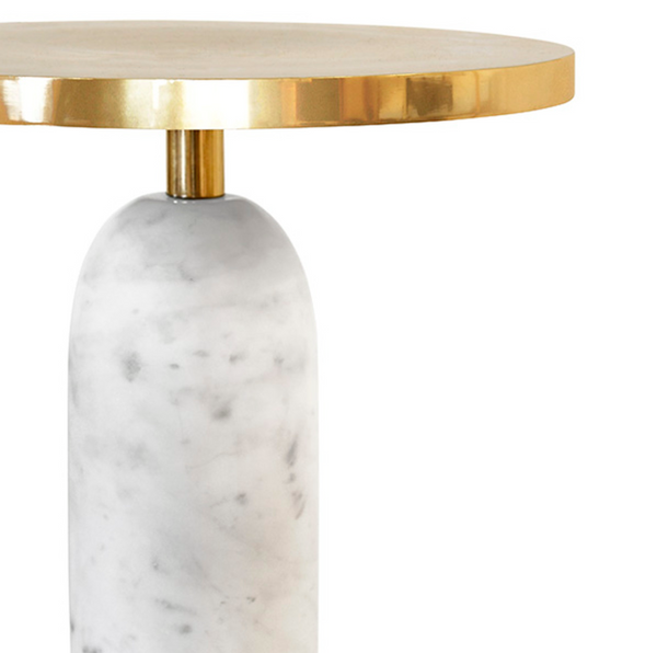 Keller Marble & Brass Accent Table