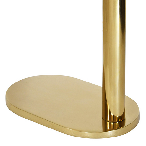 Simeon White Marble & Polished Brass Side Table