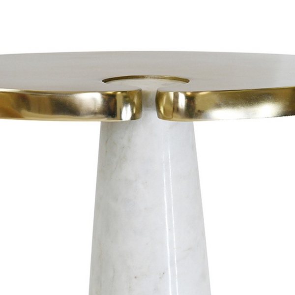 Fontaine Oval Brass & Marble Side Table