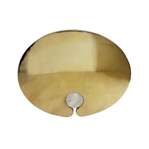 Fontaine Oval Brass & Marble Side Table