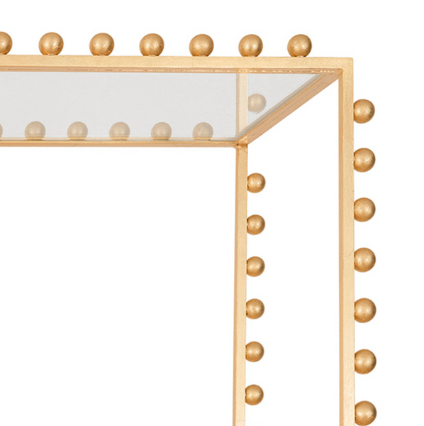 Goldie Gold Leaf Etagère with Glass Shelves