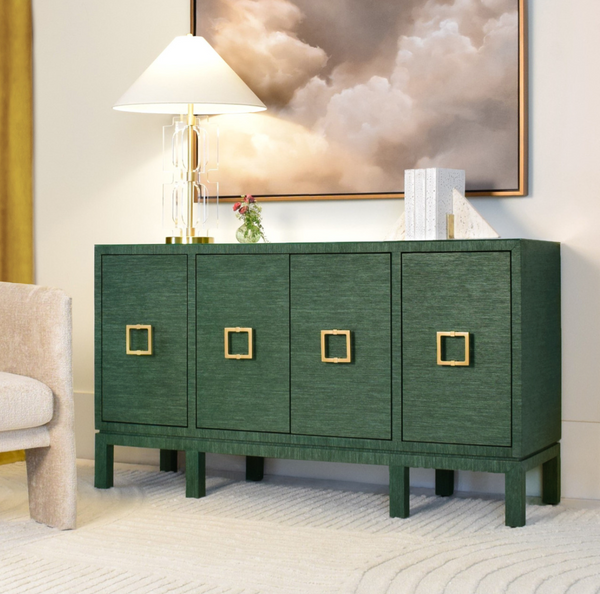Effie Green Grasscloth Buffet