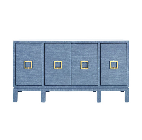 Effie Denim Blue Grasscloth Buffet