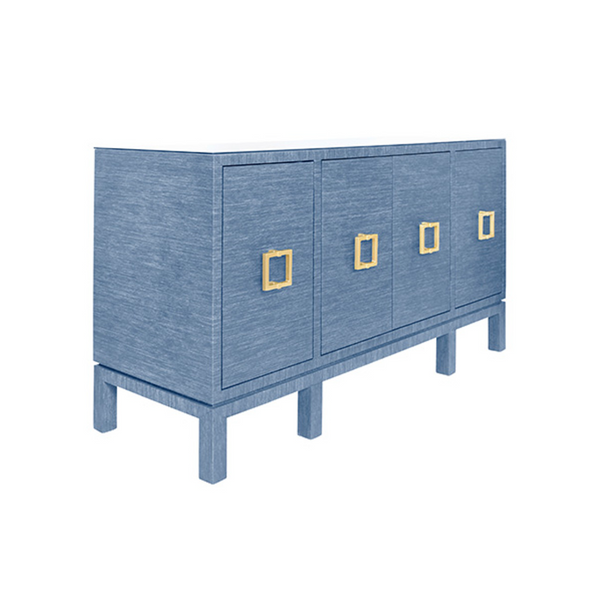 Effie Denim Blue Grasscloth Buffet