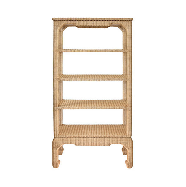 Cavalier Ming Style Rattan Five Shelf Etagère