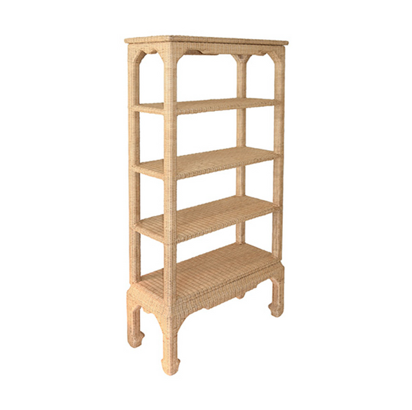 Cavalier Ming Style Rattan Five Shelf Etagère