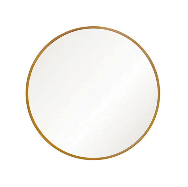 Cassius Sculptural Brass Side Table w/Round Mirror Top & Marble Base