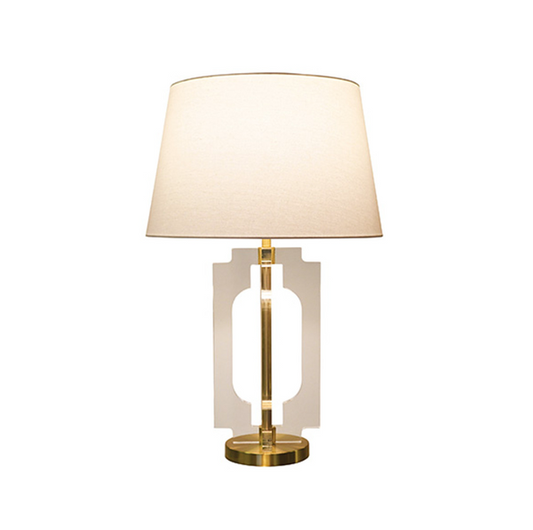 Haven Stacked Acrylic Table Lamp w/Shade - Antique Brass