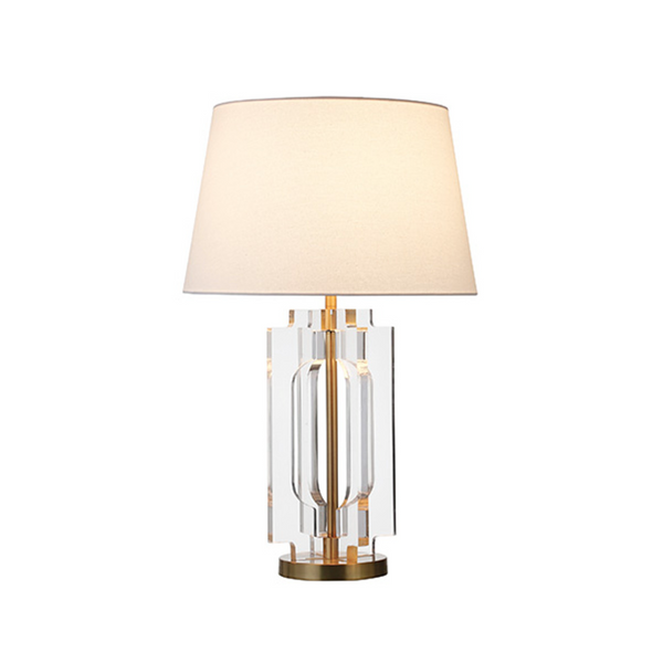 Haven Stacked Acrylic Table Lamp w/Shade - Antique Brass