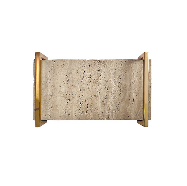 Jarvis Rose Quartz Tray w/Polished Brass Handles