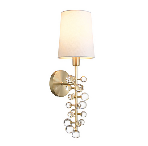 Lottie Acrylic & Antique Brass Wall Sconce
