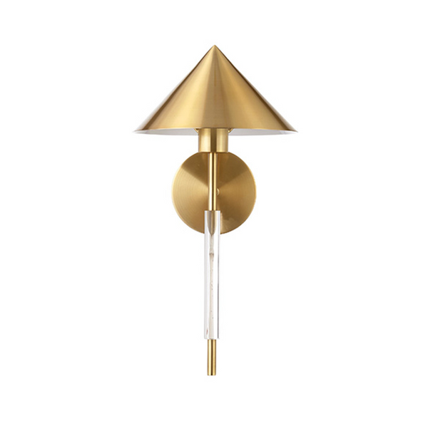 Talon Acrylic Rod Wall Sconce w/Antique Brass Shade