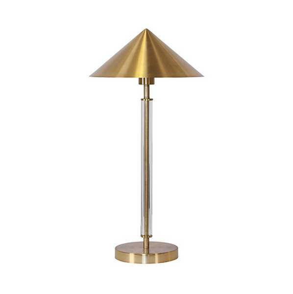 Tate Acrylic Table Lamp w/Brushed Brass Shade