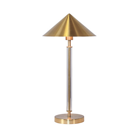 Tate Acrylic Table Lamp w/Brushed Brass Shade