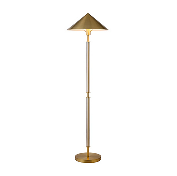 Tarron Acrylic Floor Lamp w/Brushed Brass Shade