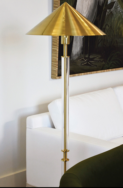 Tarron Acrylic Floor Lamp w/Brushed Brass Shade