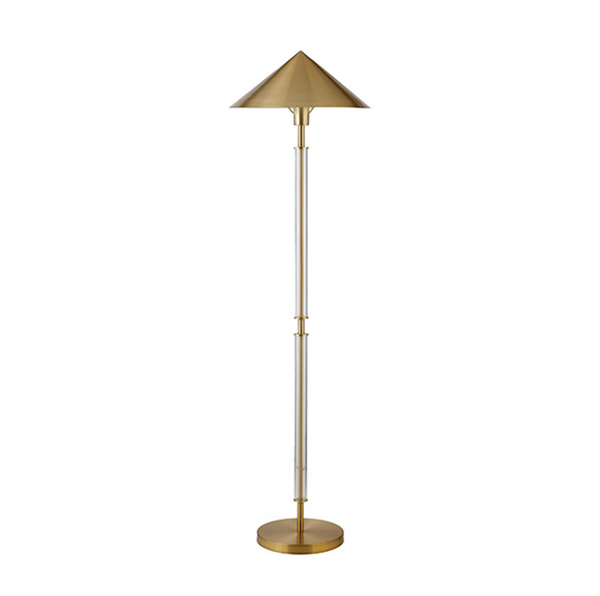 Tarron Acrylic Floor Lamp w/Brushed Brass Shade