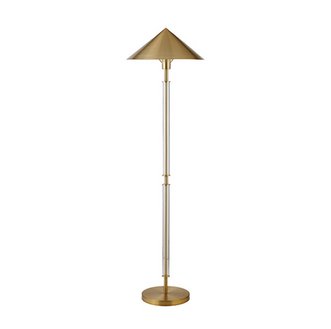 Tarron Acrylic Floor Lamp w/Brushed Brass Shade