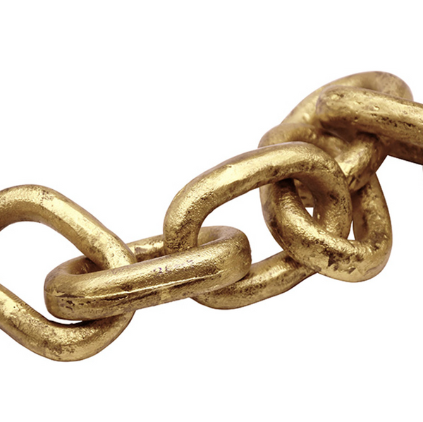 Dax Aluminum Textured Brass Chain Link Decorative Object