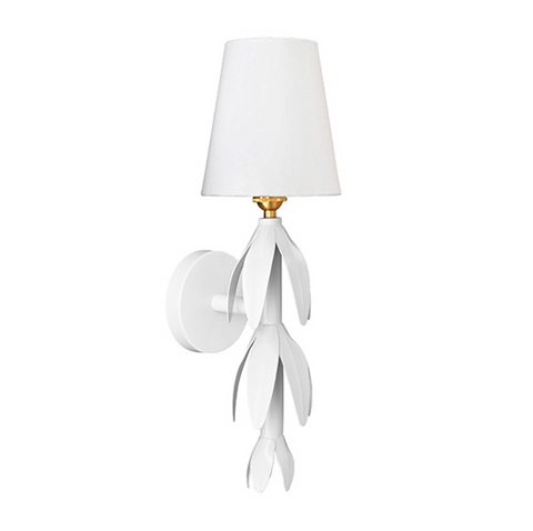 Tinsley White Tole Petal Wall Sconce