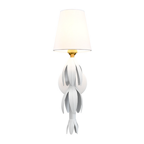 Tinsley White Tole Petal Wall Sconce