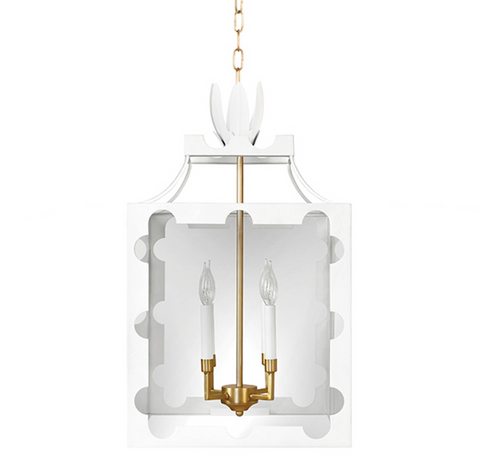Talula White Tole Petal Lantern Pendant Light