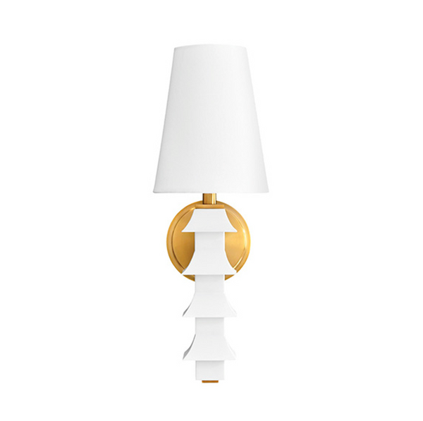 Sedona Tole Pagoda Wall Sconce w/Brass Accent