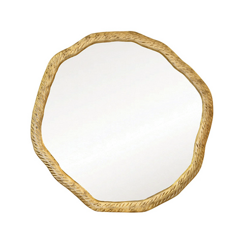 Worlds Away Cadence Textured Brass Metal Mirror