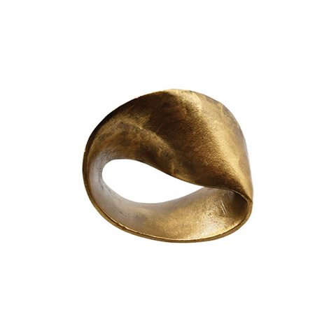 Ruben Abstract Textured Brass Sculpture
