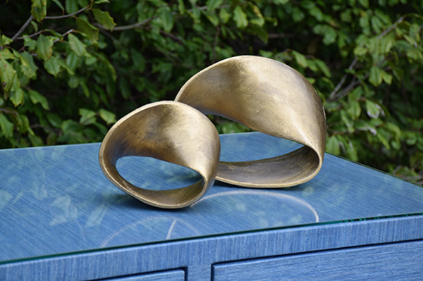 Ruben Abstract Textured Brass Sculpture