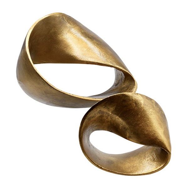 Ruben Abstract Textured Brass Sculpture