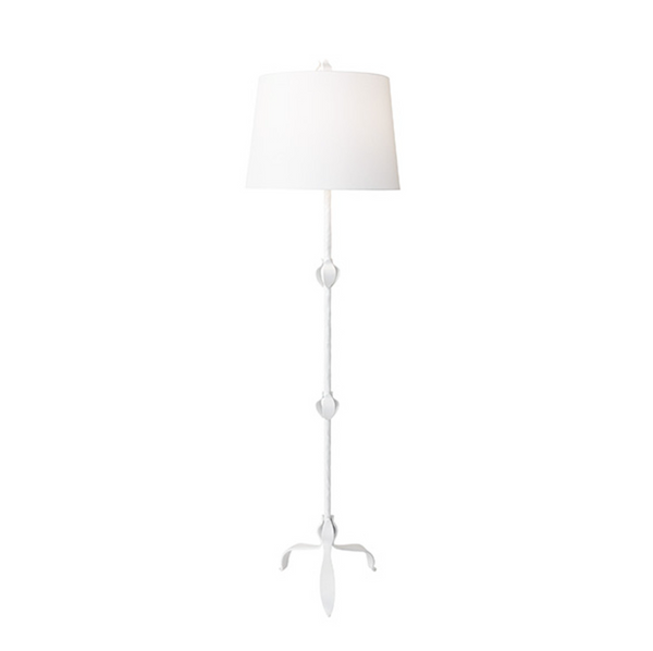 Belinda Tole Leaf Floor Lamp w/Shade - Gold Leaf or Matte White