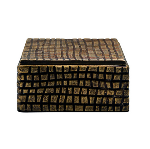 Lizzo Textured Brass Decorative Box - Small or Large