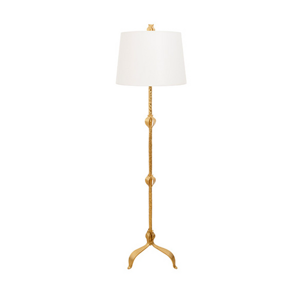 Belinda Tole Leaf Floor Lamp w/Shade - Gold Leaf or Matte White