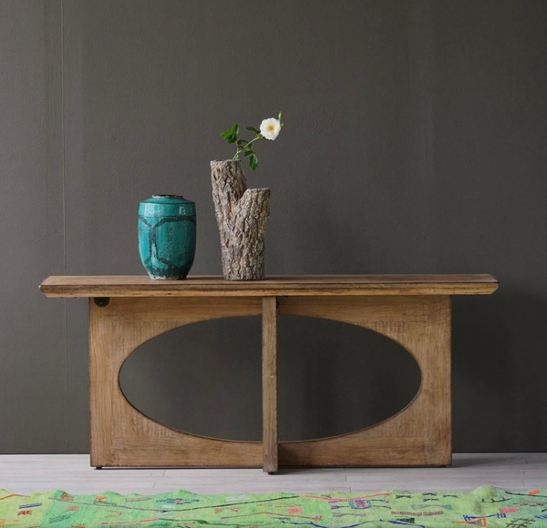 Arco Upcycled Pine Low Profile Console Table - Matthew Izzo Collection