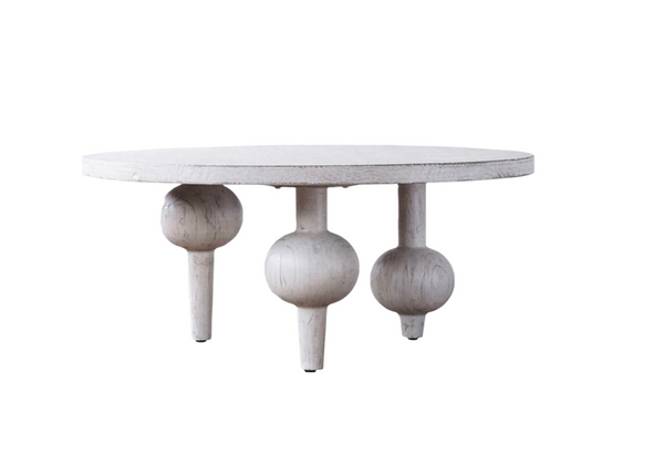 Bubbles White Washed Wood Coffee Table - Matthew Izzo Collection
