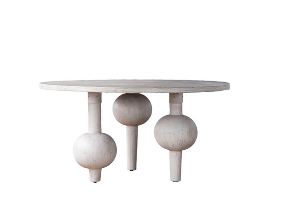 Bubbles White Washed Wood Coffee Table - Matthew Izzo Collection