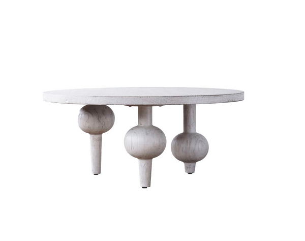 Bubbles White Washed Wood Coffee Table - Matthew Izzo Collection