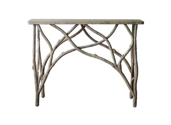 Faux Bois Metal Console Table - Matthew Izzo Collection