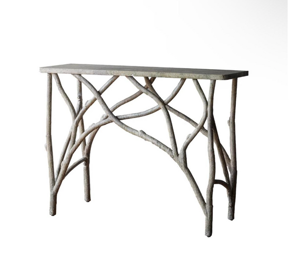 Faux Bois Metal Console Table - Matthew Izzo Collection